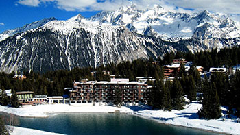 The ski resort of Courchevel in winter
